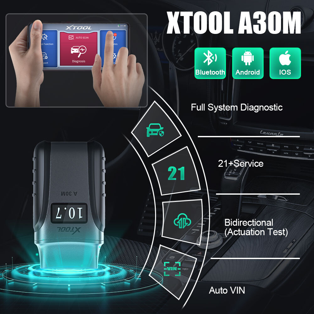 XTOOL A30M Bidirectional Scan Tool OBD2 Diagnostic Scanner Auto Code Reader TPMS