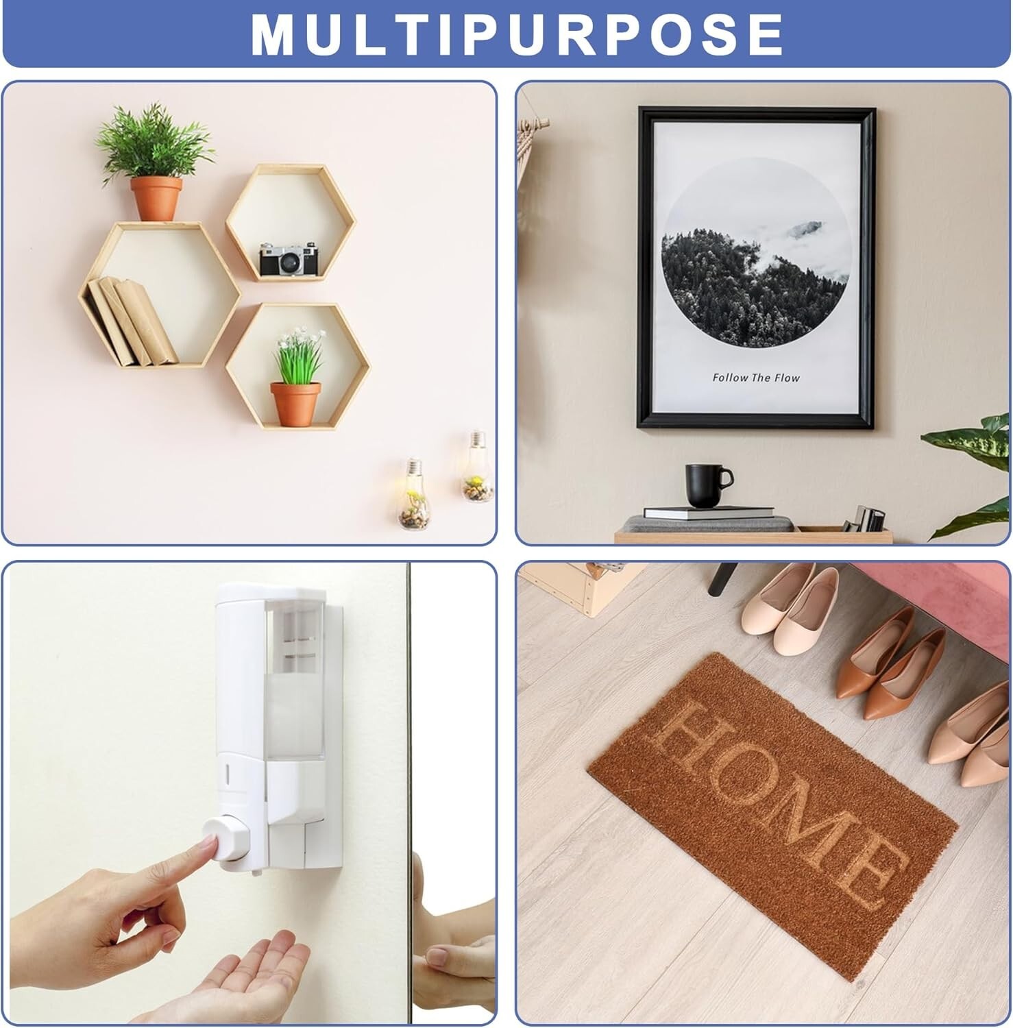 16/20 Sets Heavy Duty Hook & Loop Adhesive Strips: Sticky Back Fastener 2x4”