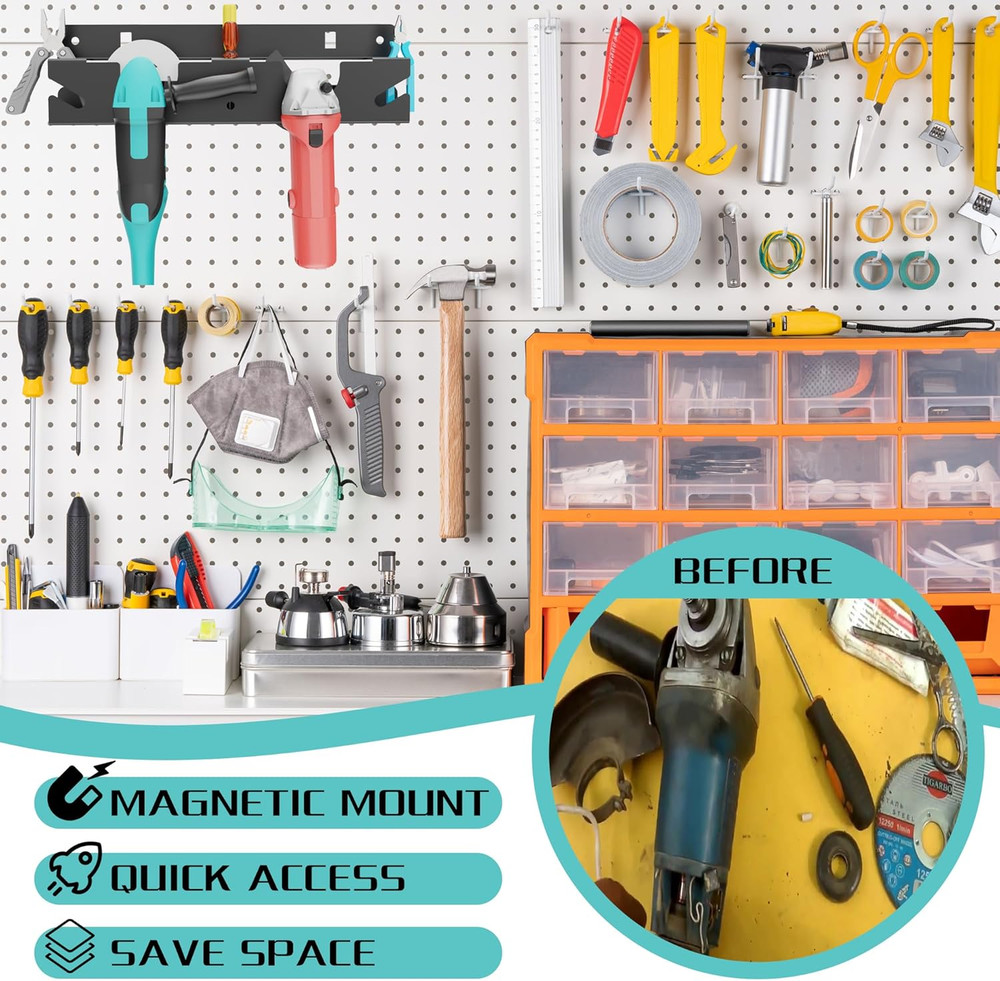 Angle Grinder Holder, Solid Steel Utility Storage Rack,Heavy Duty Wall Mount Sto