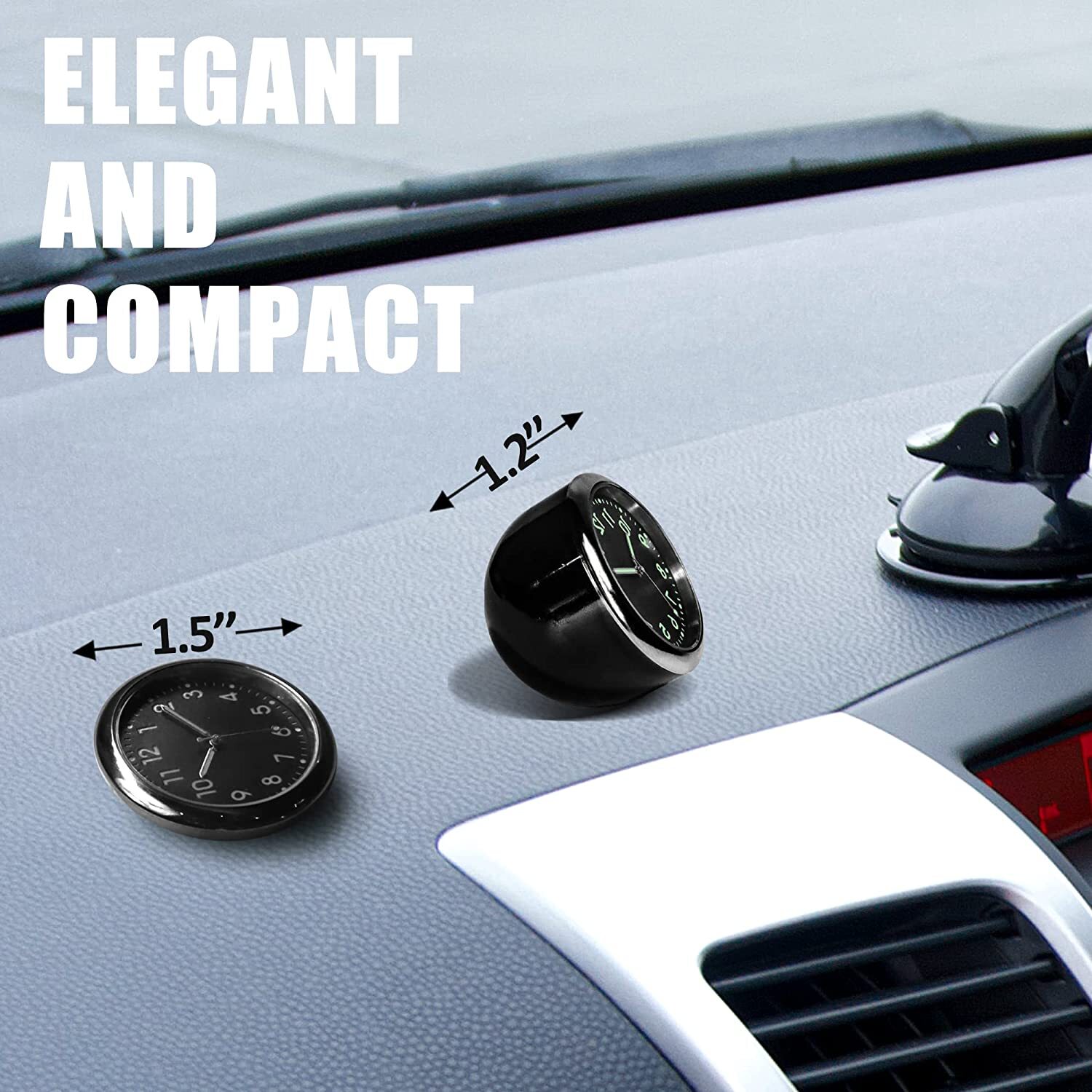 Betus Car Dashboard Clock - Mini Tiny Small Analog Clock Watch for Vehicle