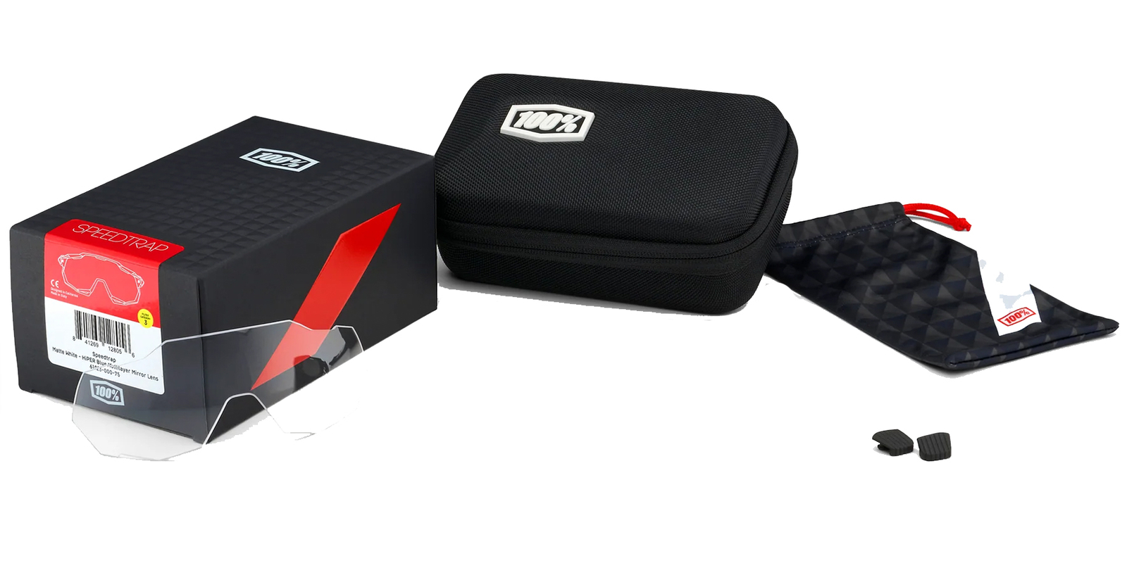 100% Speedcraft XS HiPER Semi-Rimless Shield Wrap Sunglasses 60009 Made In Korea