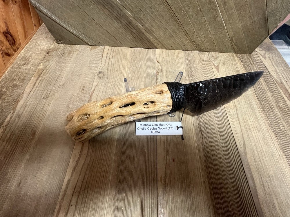 Obsidian Blade With Cholla Cactus Wood Handle