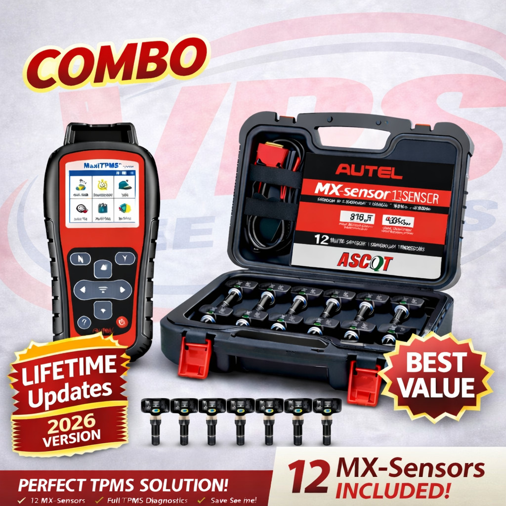 Ascot by Autel MaxiTPMS WiFi Tool + 12 MX-Sensors | TPMS Relearn & Program Kit