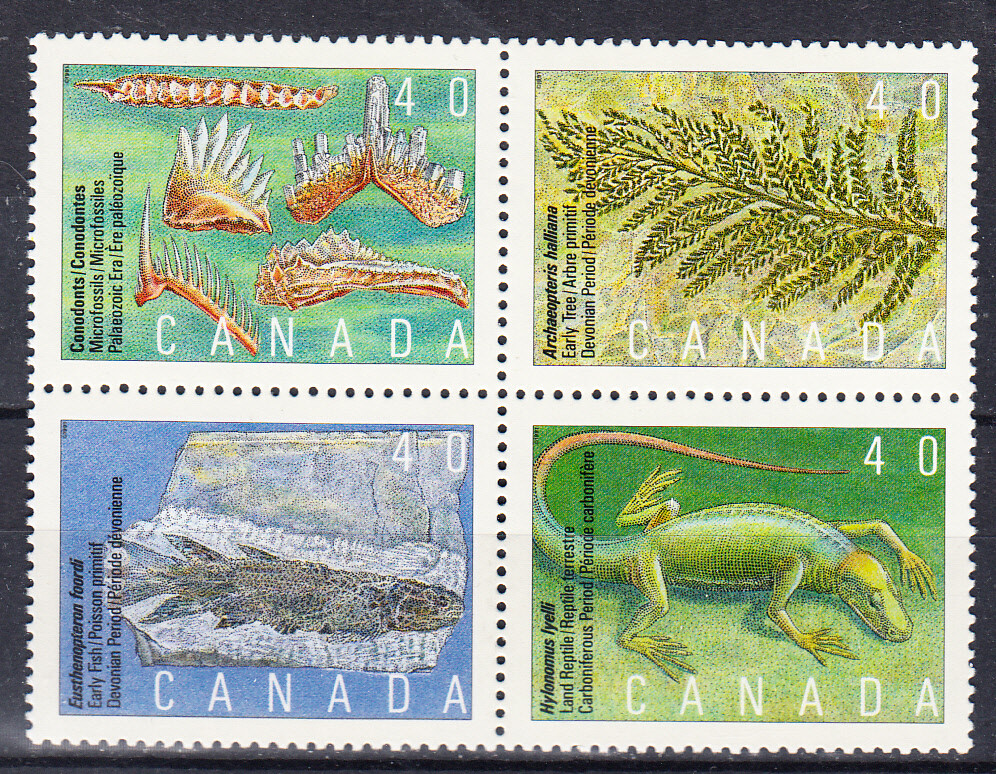 W CANADA 1306-1309a PREHISTORIC LIFE