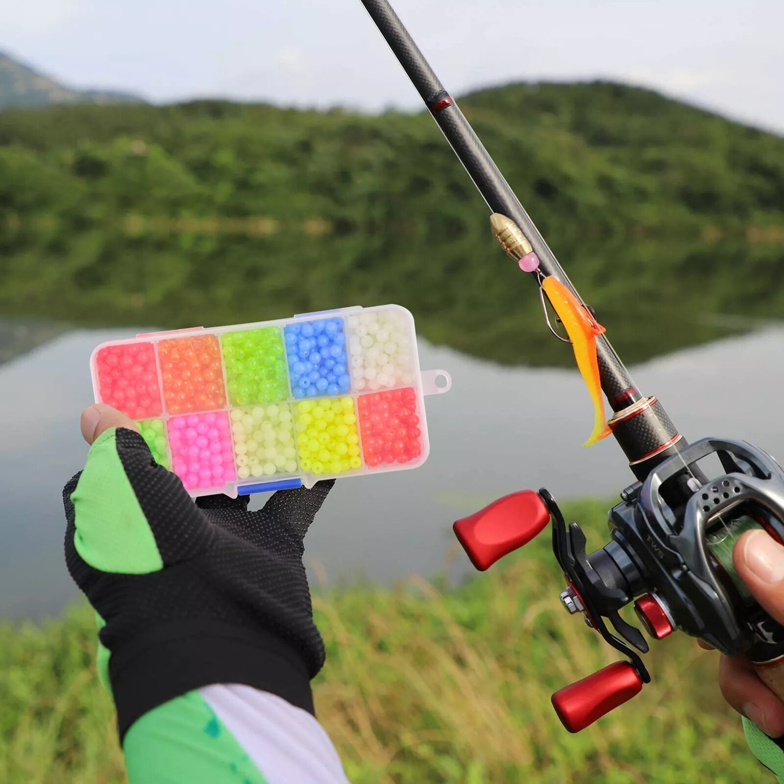 1000pcs 5mm Fishing Beads Assorted Beads Round Float Glow Fishing Rig Beads Eggs