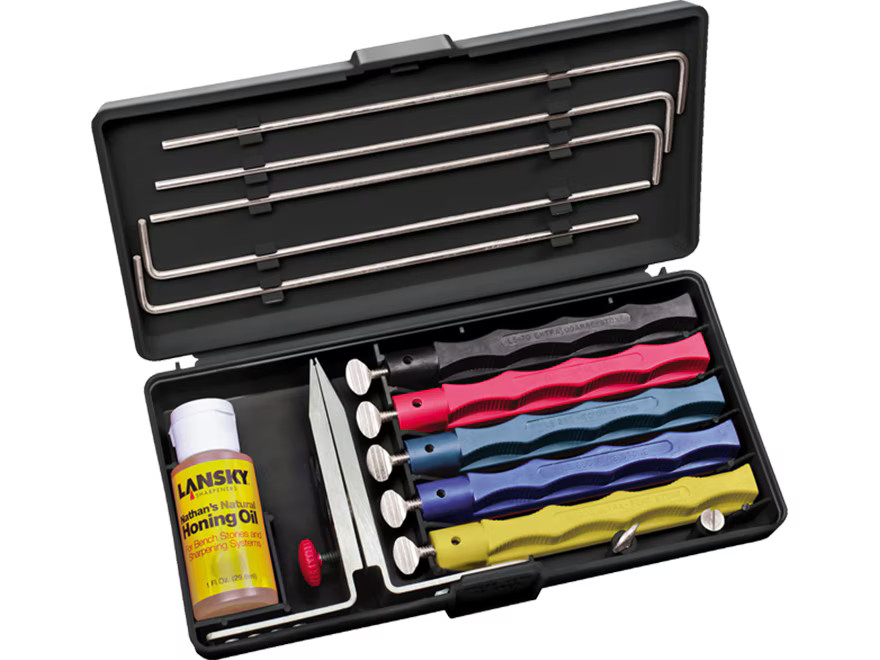 Lansky Deluxe Knife Sharpening System with Extra Coarse, Coarse, Medium, Fine