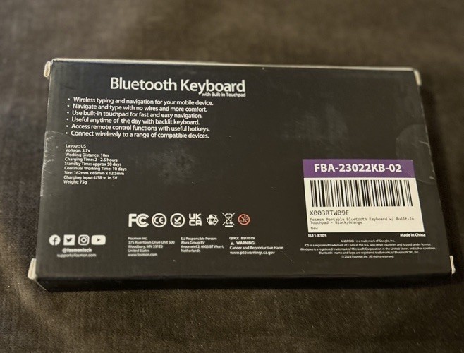 30ft Range Mini Wireless Bluetooth Keyboard w/ Touchpad for PS4 PC VR