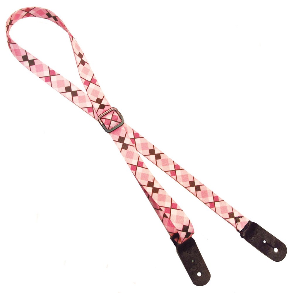 Legacystraps Mandolin Strap Ukulele Strap Pink Plaid Pattern