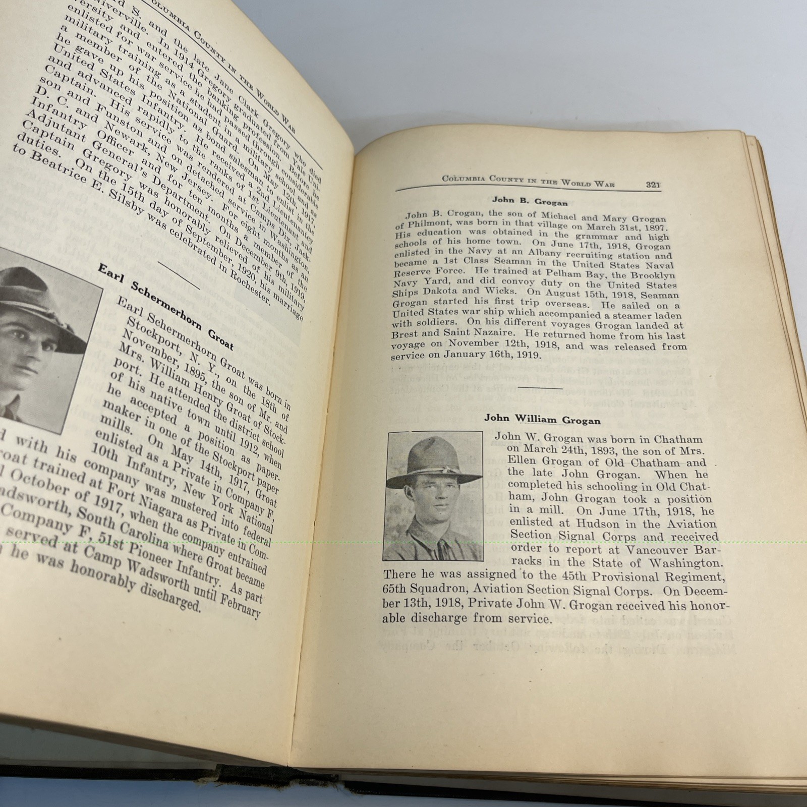 Columbia County in the World War 1924 Home Defense Committee NY WWI History Book