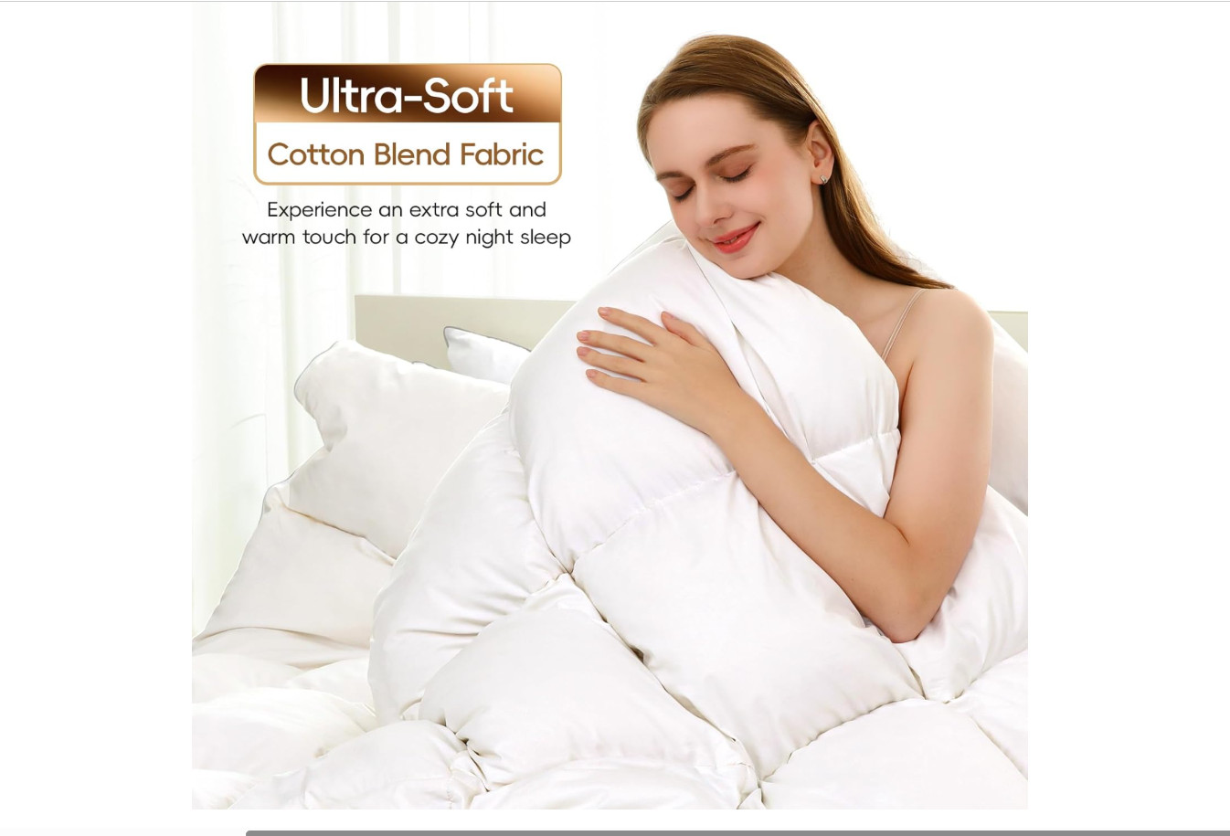 Goose Feather Down Comforter - 900+ Fill Power Medium Queen (Upgraded) White