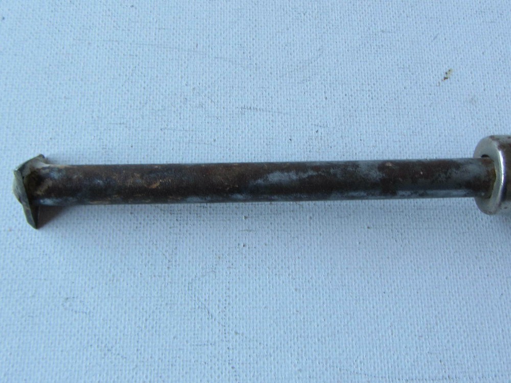 Vintage Triangular Paint Scraper Wood Handle 9" End to End 1/2" Blade Edge