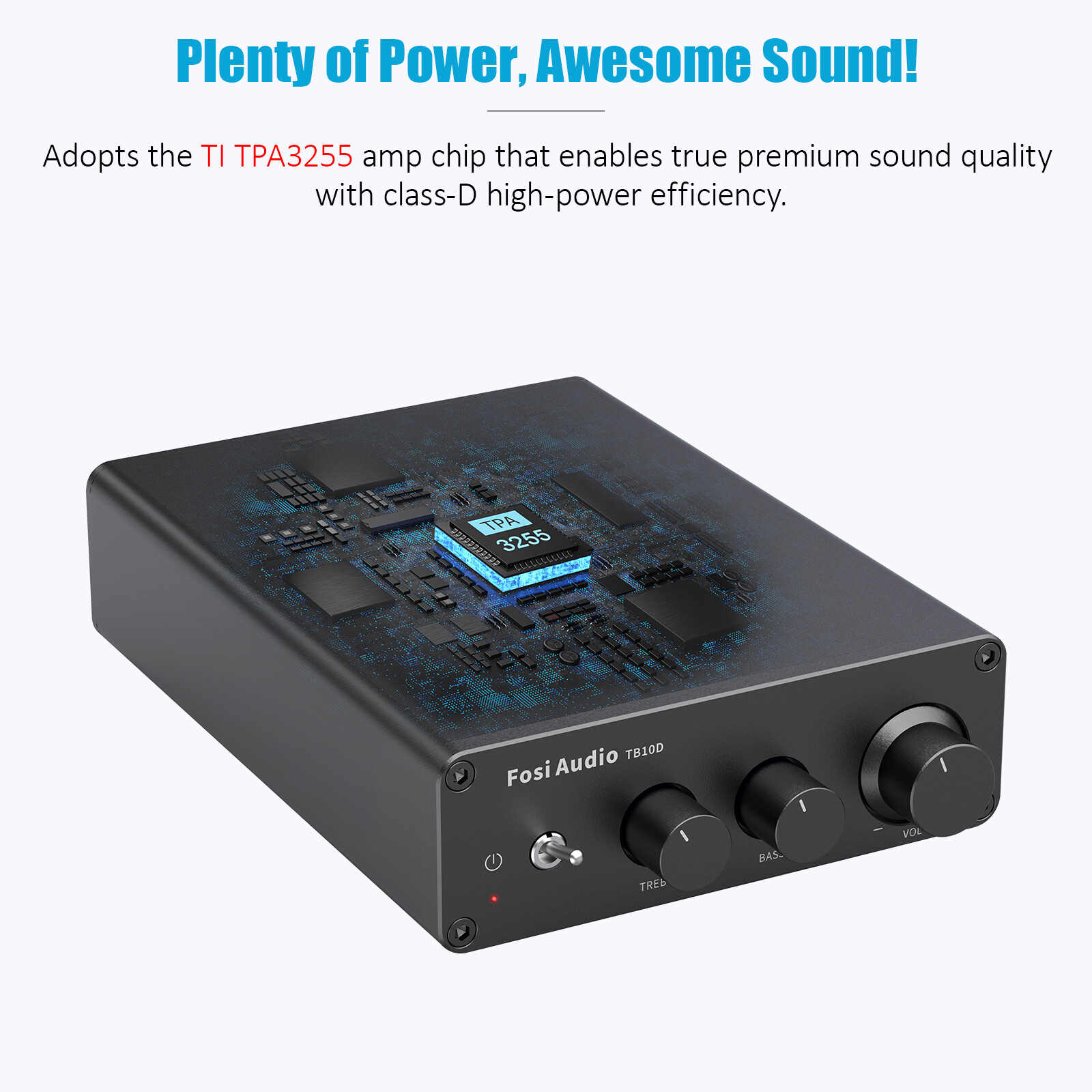 Fosi Audio TB10D 300Wx2 HiFi Digital Power Amplifier TPA3255 Class D Home Amp