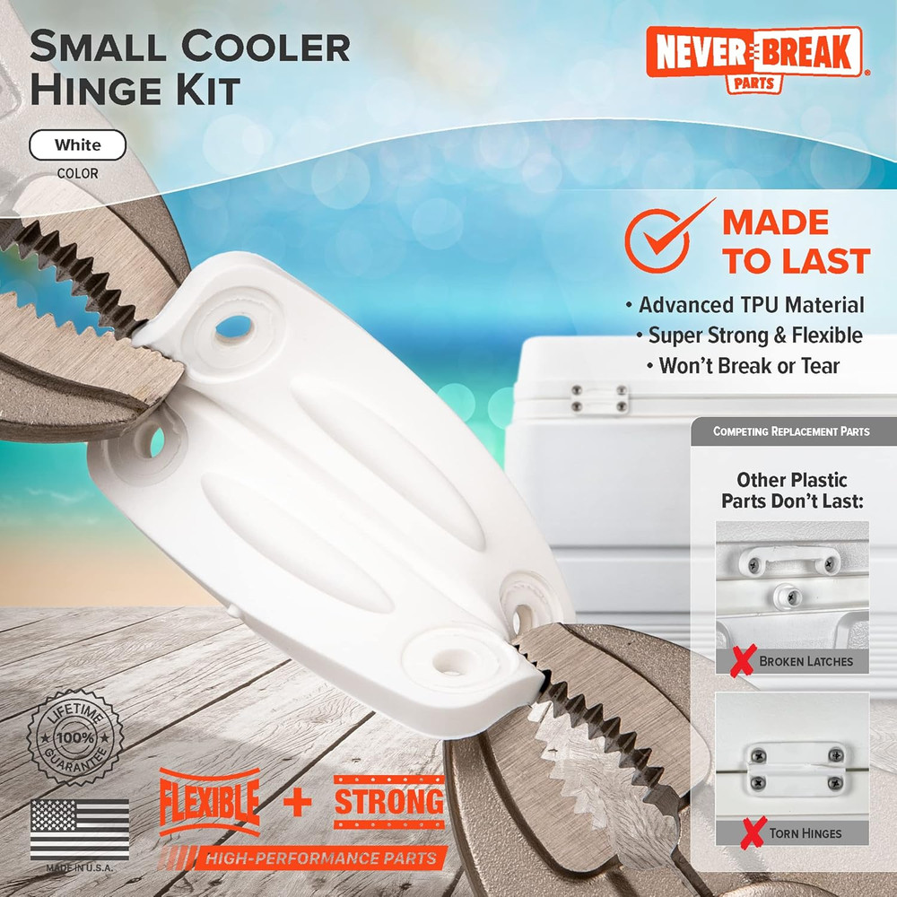 - 2 Pack White Igloo Cooler Hinges Replacement with Screws | High Strength Co...