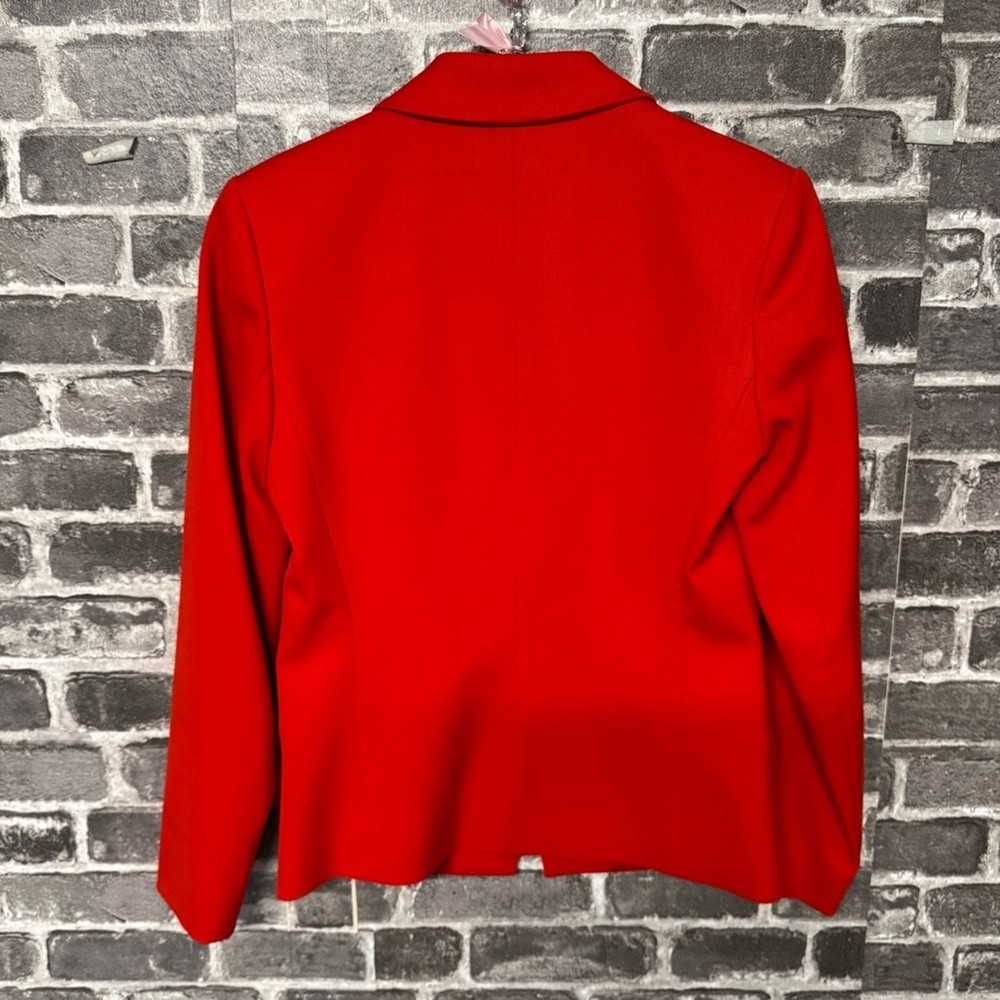 Theory wool blazer red one button closure pockets jacket SIZE 0