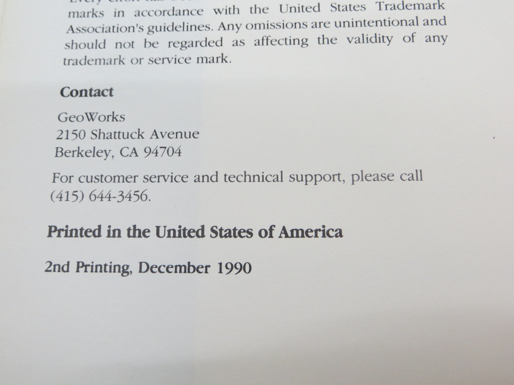 GeoWorks Ensemble Version 1.0 User's Manual vintage 1990 computer reference book