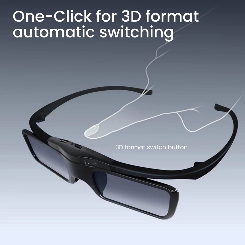 JMGO Rechargeable Active 3D Shutter Glasses - Only Support Black