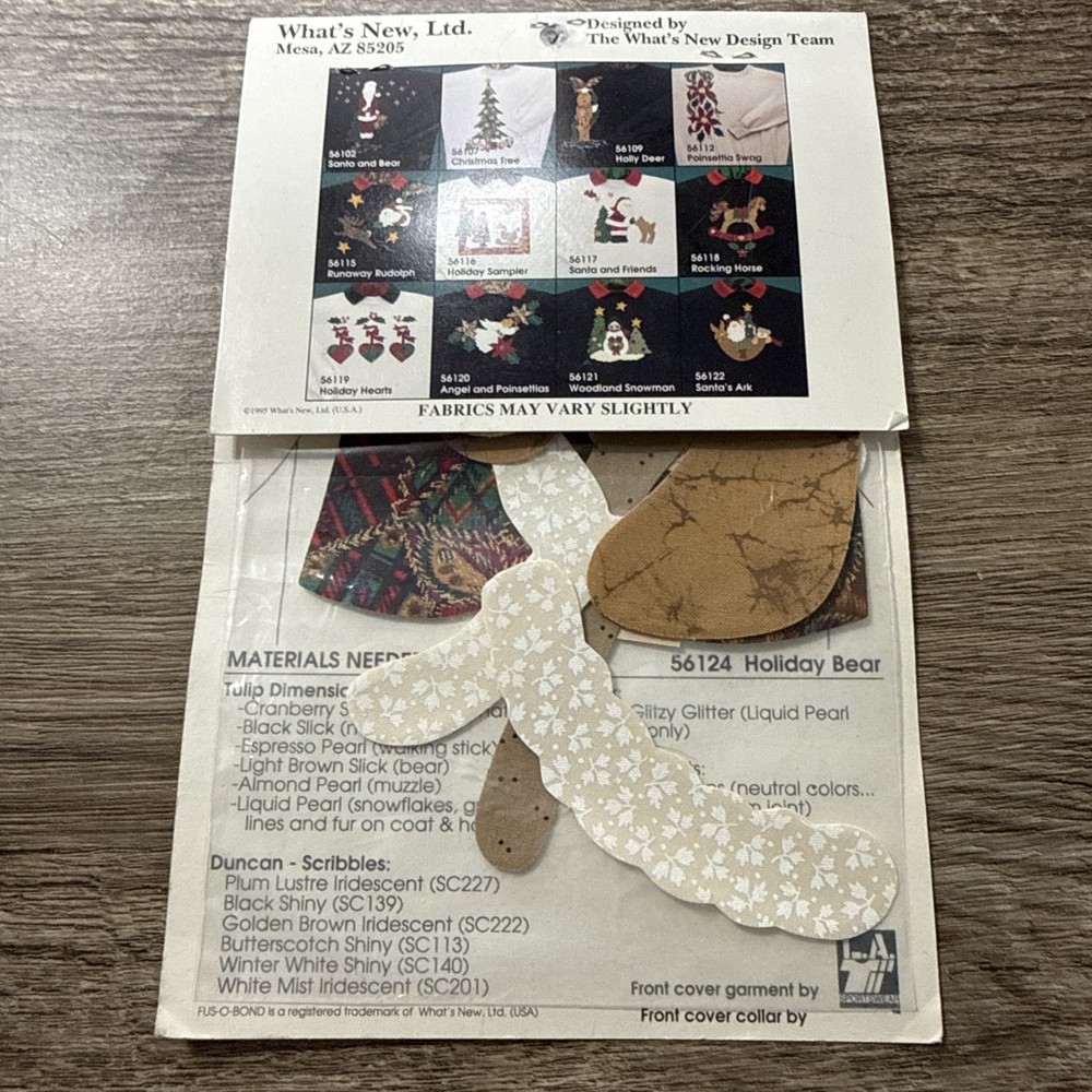 1995 Holiday Bear Fabric Applique