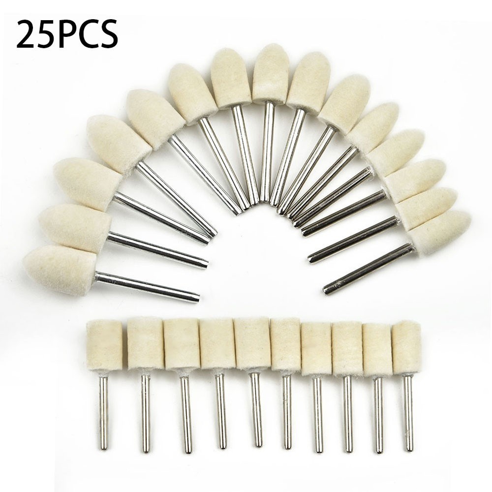 25Pcs Felt Polishing Buffing Buffer Pad Set Accessories For Rotary Tools