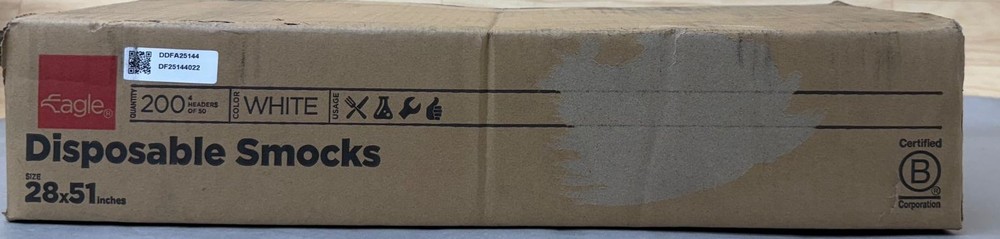 (200pk) Eagle Protect Disposable White Smock 28"x51"