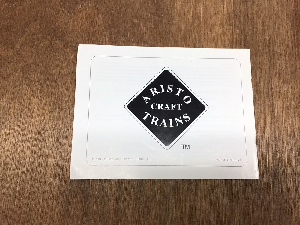 Aristocraft Freight Train Set Instructions Manual.
