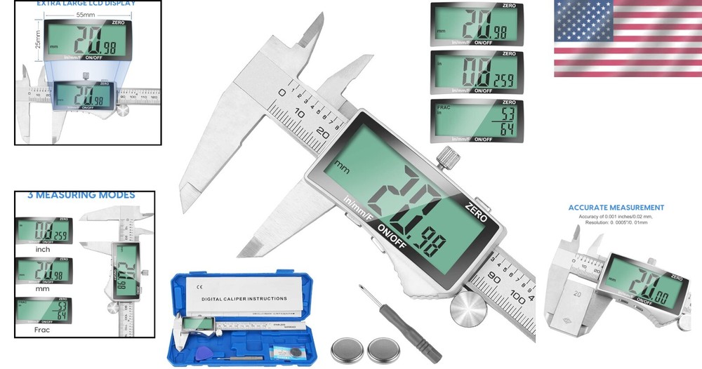 Precision 6-Inch Digital Caliper with Extra Display for DIY Enthusiasts