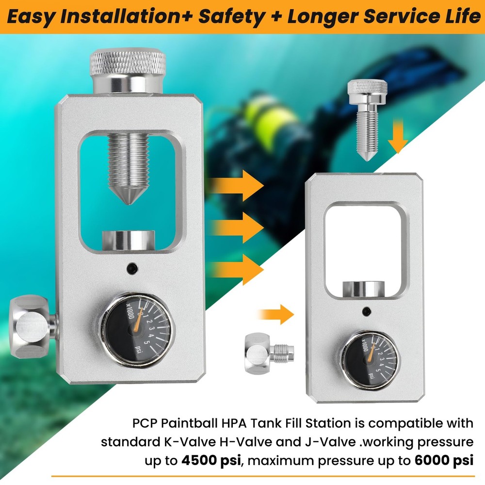 DIN Valve Adapter for Diving Paintball Fill Station with Underwater Function ...