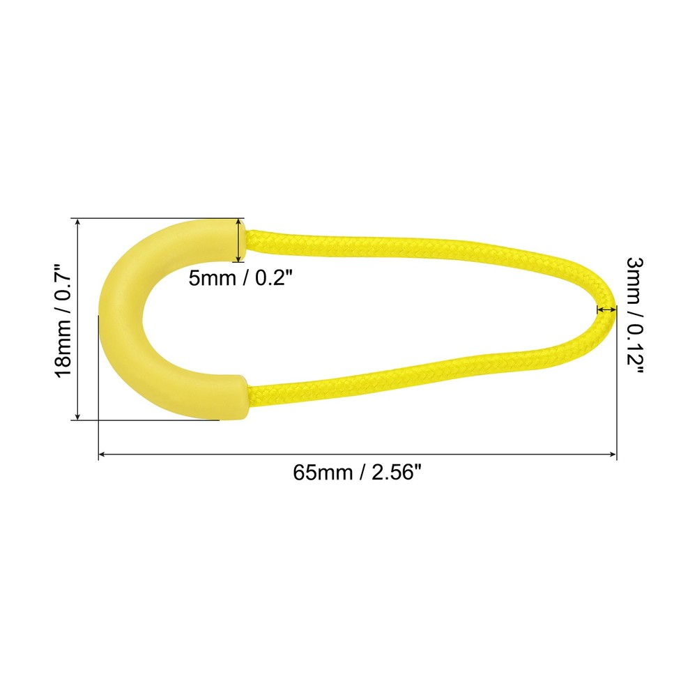 Zipper Pulls Replacement 15pcs Extension Cord Handle Plastic U-Shape Yellow