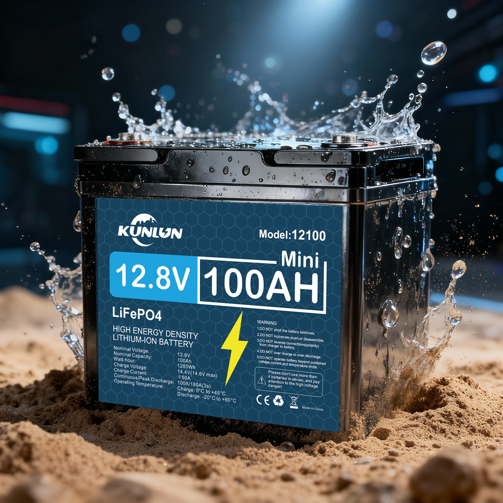 12V 100Ah LiFePO4 Lithium Battery 5000+ Deep Cycle For RV Marine Solar Off-grid