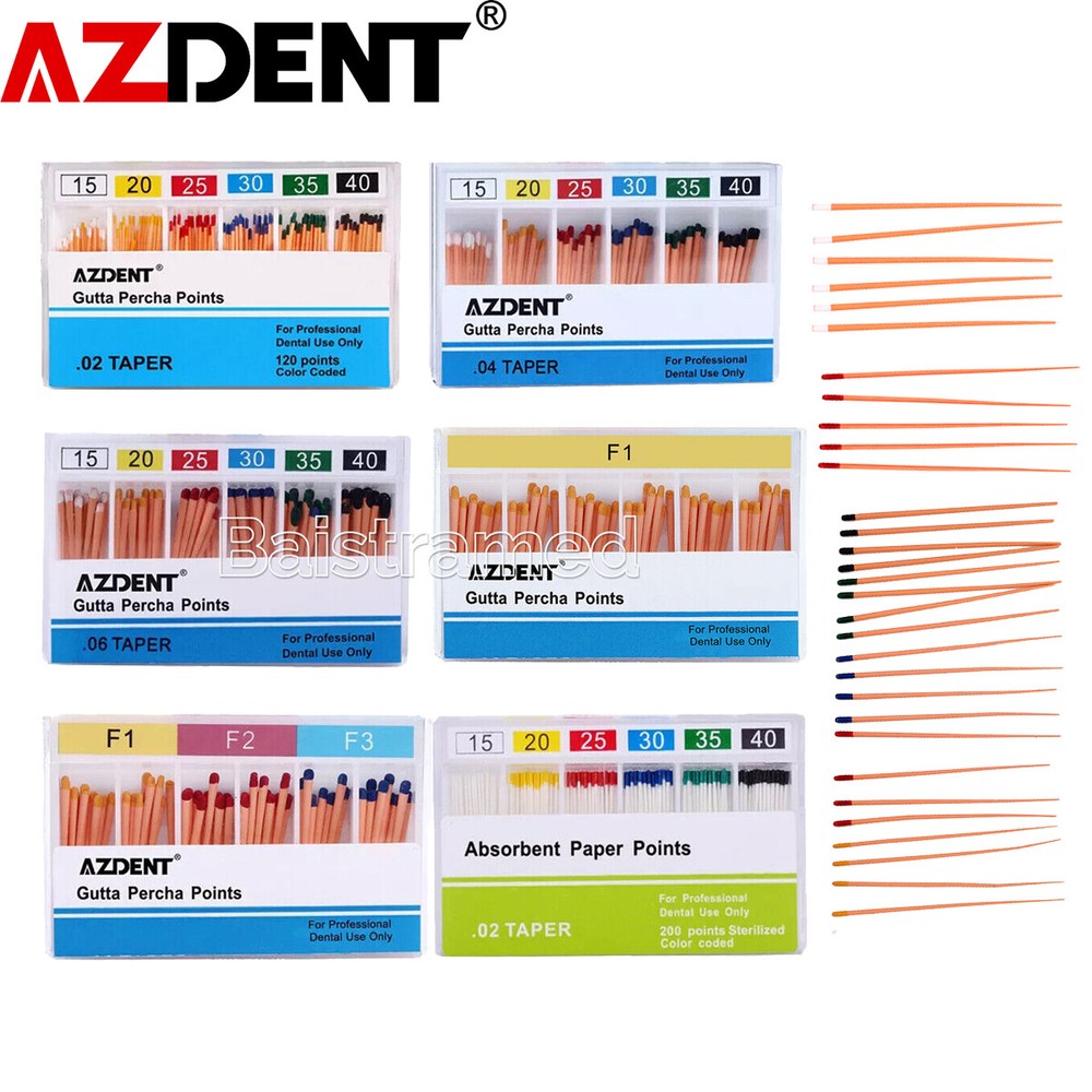 AZDENT Dental Eododontic Root Canal Absorbent Paper Points/Gutta Percha Points