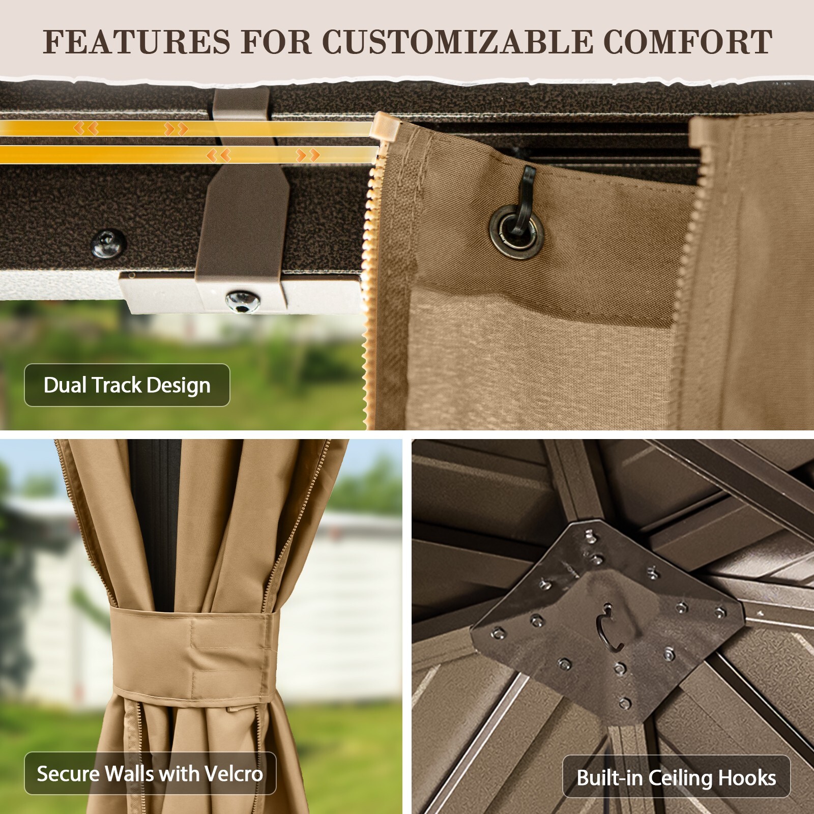 EAGLE PEAK 12x12 Galvanized Steel Double Roof Hardtop Gazebo