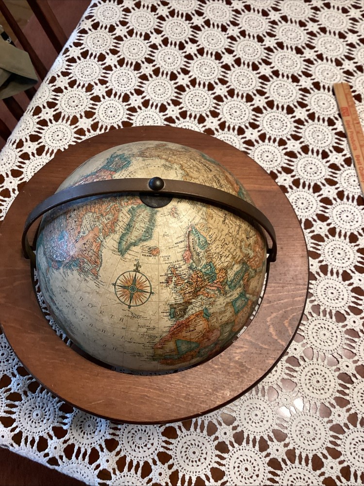Vntage Replogle 12" Diameter World Classic Globe w\Wood Base