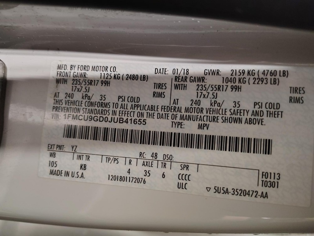 Used A/C Selector Switch fits: 2018 Ford Escape front automatic temperature cont
