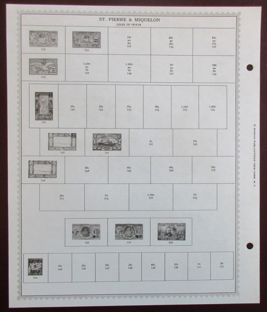 St. Pierre: Clean Set of Unused Minkus Supreme Global Pages to 1969