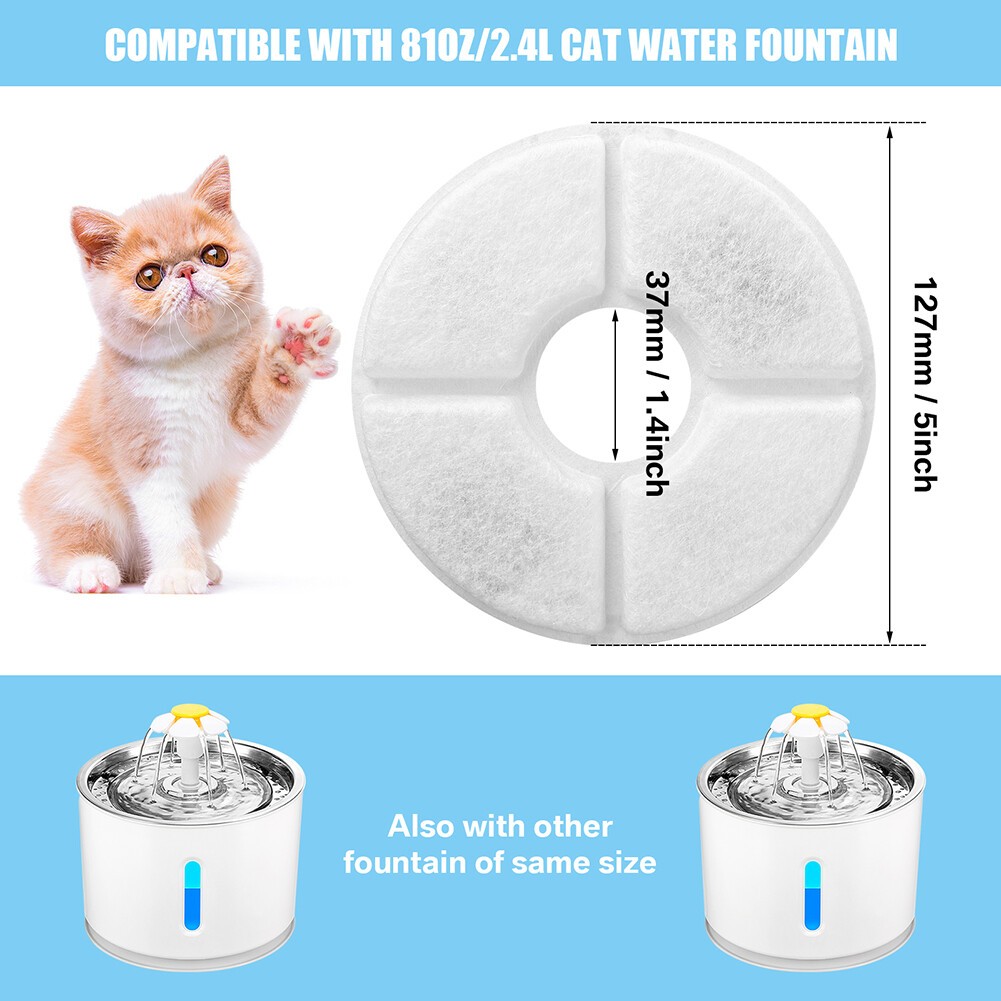 12x Pet Water Fountain Replacement Filters for Catit Cat Dog Drinking Flower