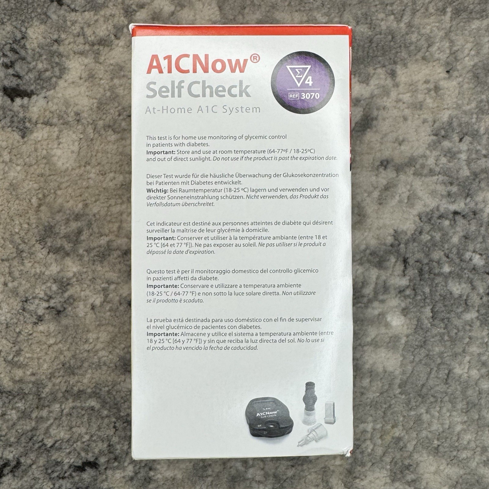 A1C Now Rapid Test Kit PTS Diagnostics At-Home Self-Check Diabetes /4 Tests NIB