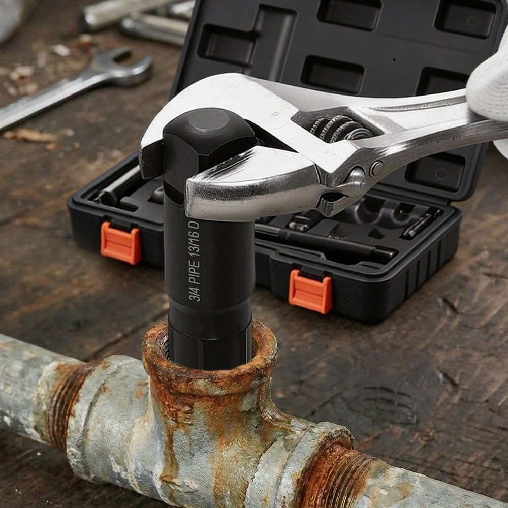 Pipe Extractor Set, 9 PCS Heavy Duty Steel Broken Pipe Extractors, w/ Solid Hand