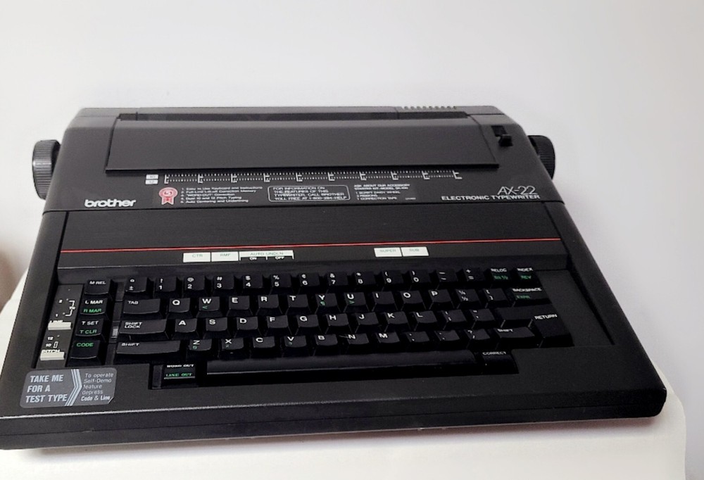 Brother Model AX-22 Electronic Typewriter Tested Working w/ Cover
