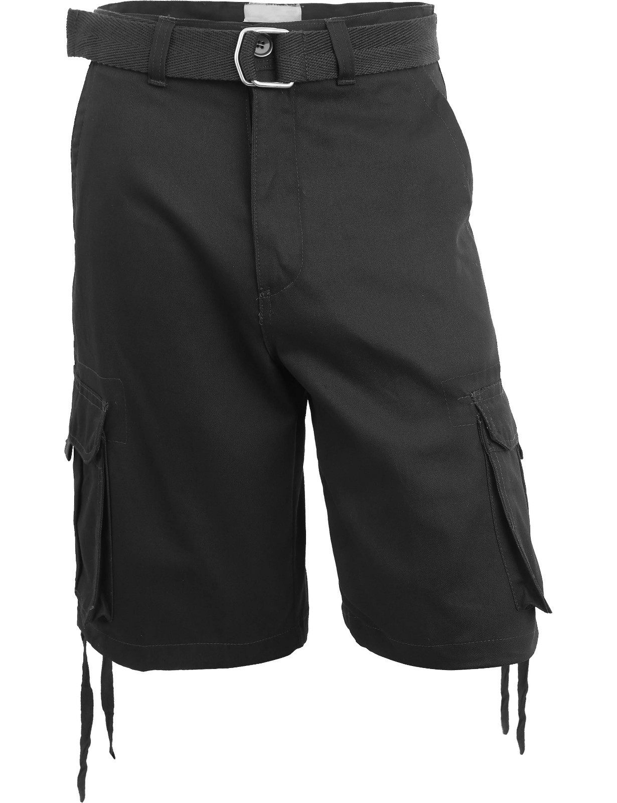 Mens Twill Cargo Shorts with Belt Loose Fit Multi Pocket Utility Wear Size 30-52