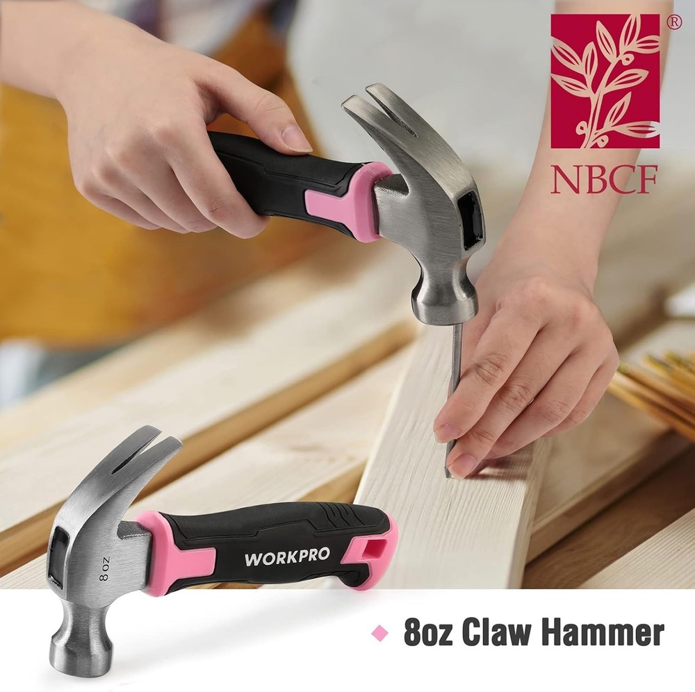 35-Piece Pink Tools Set, Household Tool Kit with Storage Toolbox, Basic Tool ...