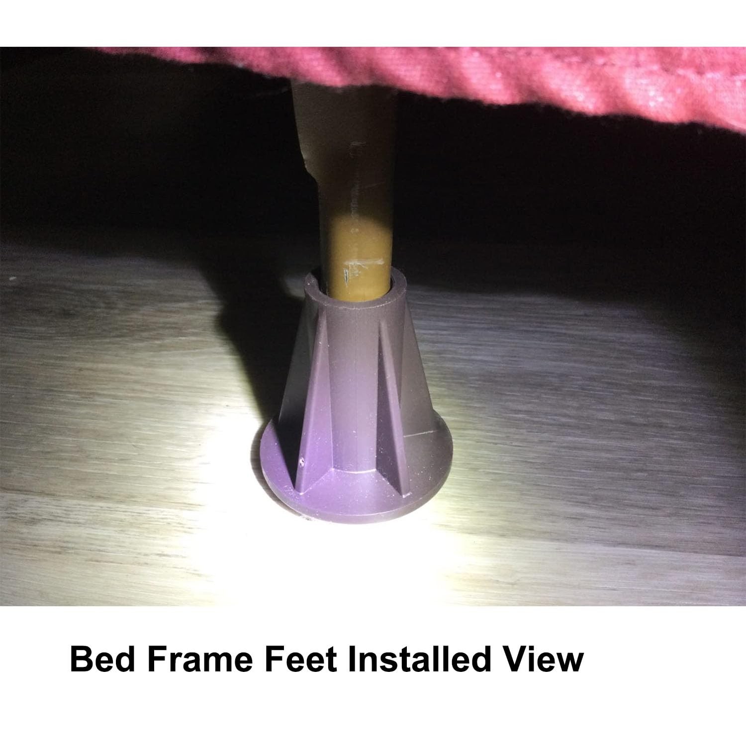 Home's Place Steel Stem Bed Frame Feet to Replace Wheels. Prevent Dark Brown