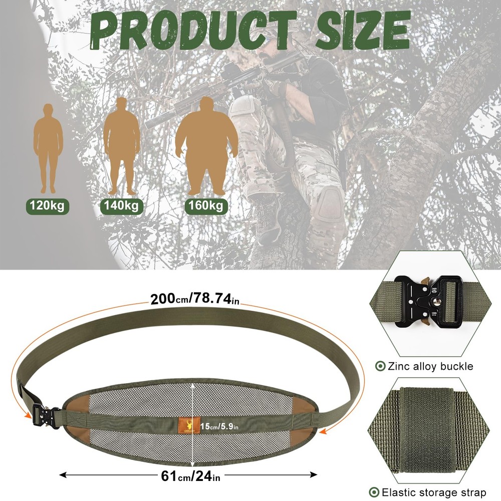 Outdoor Hunting Back Band Adjustable Saddle Harness Additional Saddle Support...