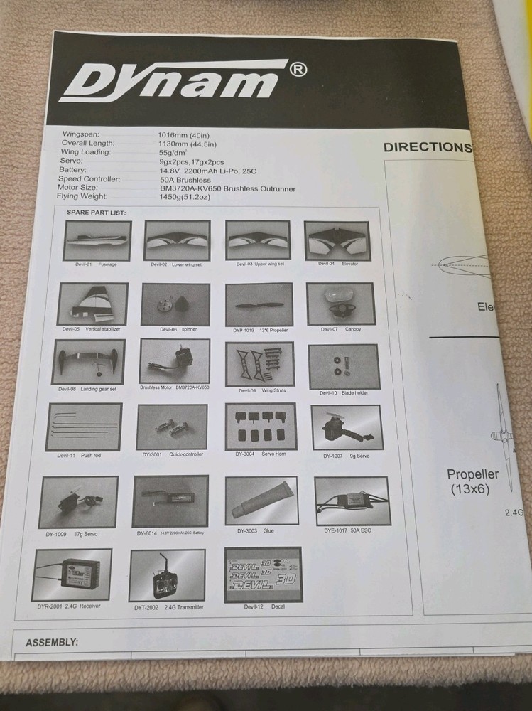 Dynam Devil 3D Plug-In & Fly RC Aiplane