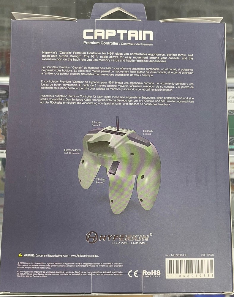 Hyperkin Captain Premium Controller For N64 - Grey
