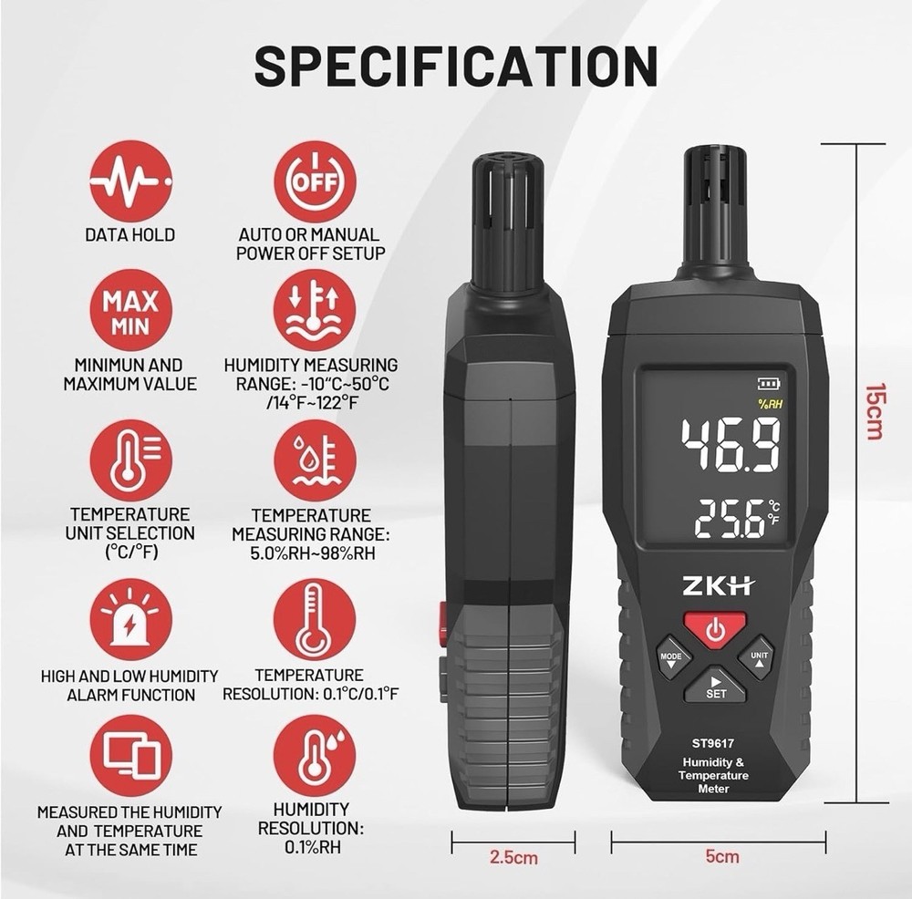 Handheld Digital Thermometer For Temperature Humidity Hygrometer Meter - NEW