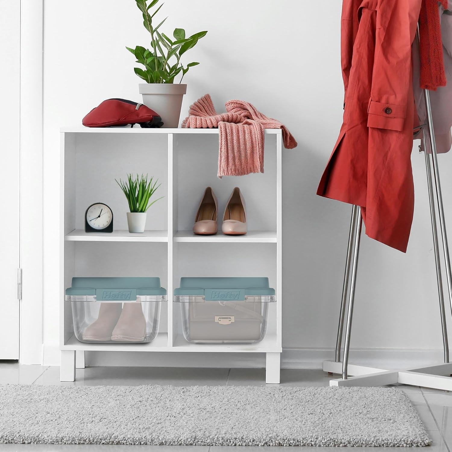 18 Quart Hi-Rise Storage Bin with Lid Stackable Plastic Container