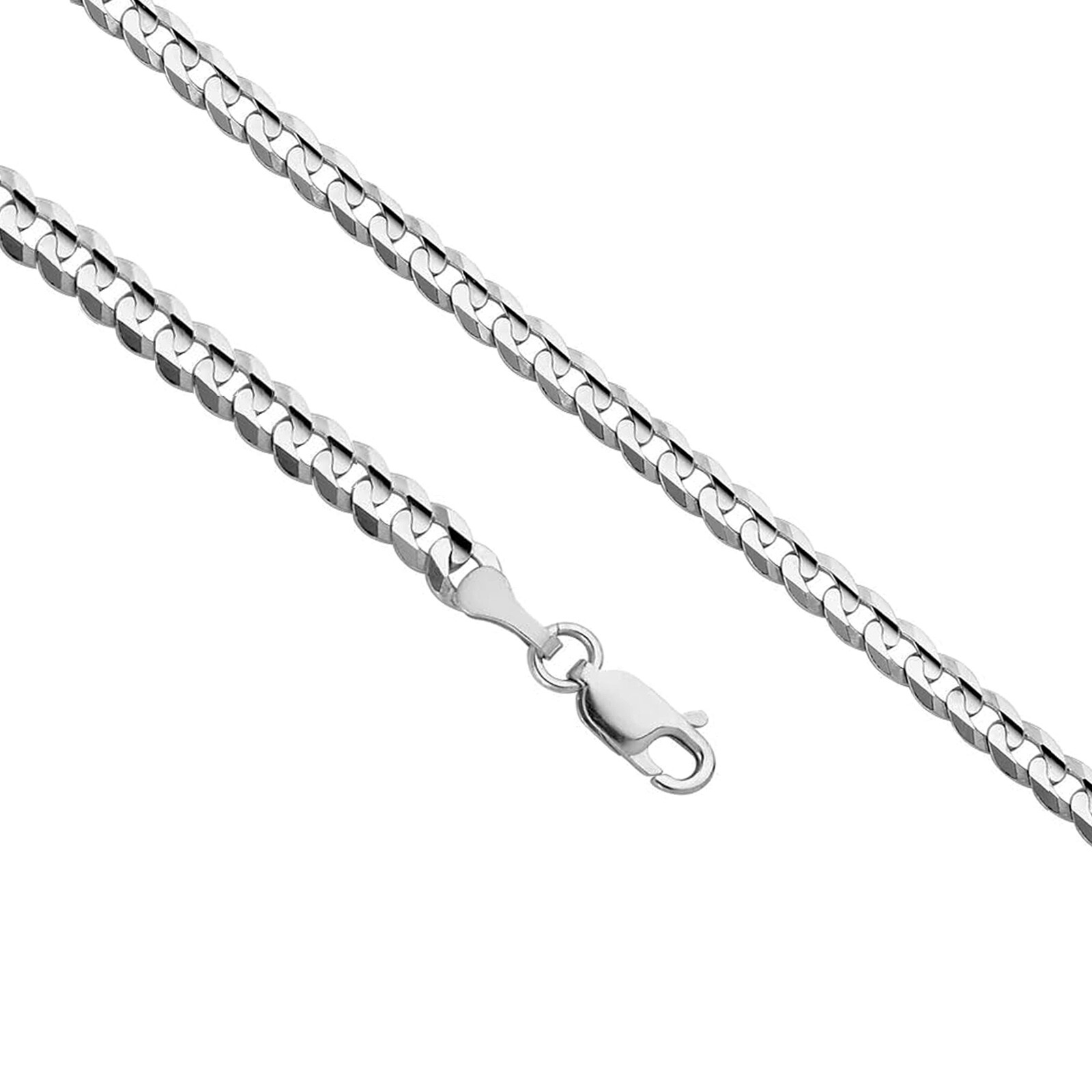 14K Real Solid Gold 2.5mm-7mm Cuban Curb Chain Necklace with Lobster Claw Clasp