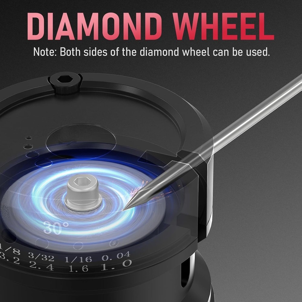 110V TIG welding Tungsten Electrode Sharpener Grinder Handheld 4 Sizes 3 Angles