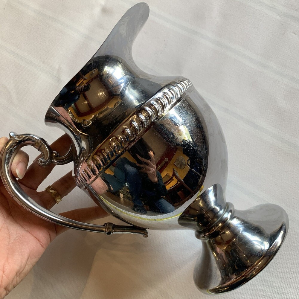 VINTAGE WATER PITCHER WITH HANDLE- CHROMIUM LB PLATED