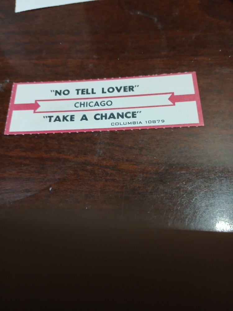 Chicago no tell lover jukebox title strip