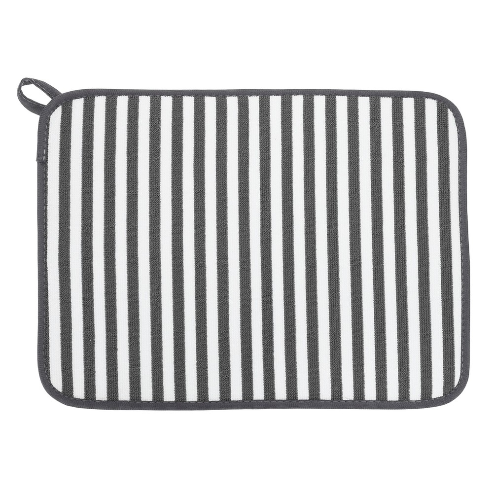 Microfiber Dish Drying Mat,16 x 12 Inch Vertical Stripes Pattern, White